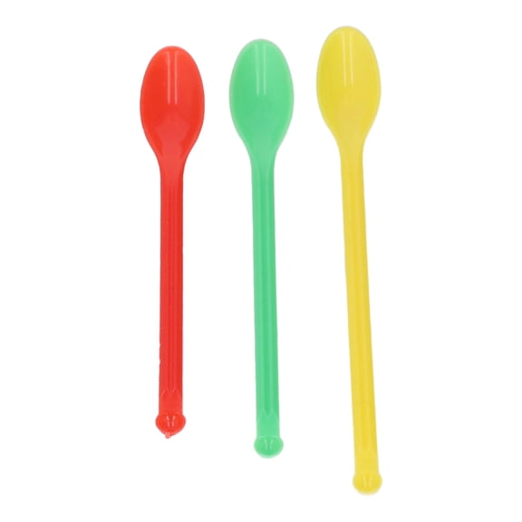 Yajisi 60 Pieces Plastic Double Ended Laboratory Spoon Spatula Scoop Set, Micro Sampling Spoons in Red, Yellow, and Green for Lab Science Measuring, Mixing, and Handling Needs (20 Sets of 3 Colors)