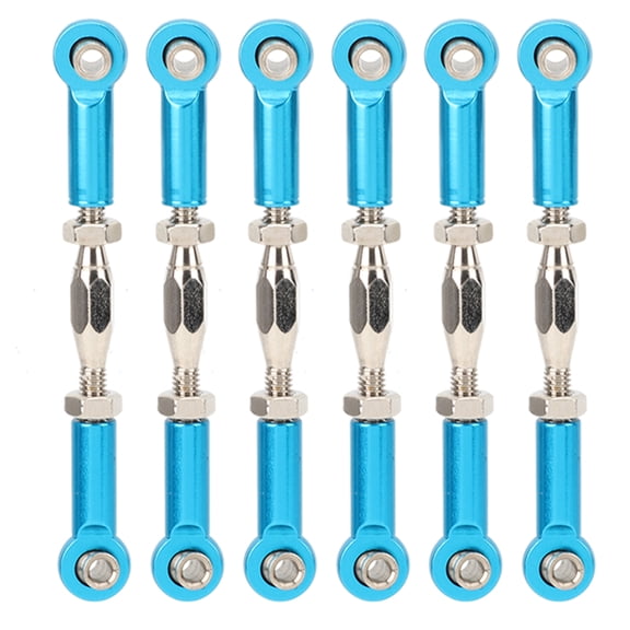 Yajisi 6Pcs Aluminum Alloy Adjustable Push Rods Turnbuckle Rod Linkage Accessories for RC Car Models Blue 2.8 inches / 71 mm