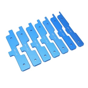 Yajisi 7Pcs Precision Setup Bars Gage Block Set, Aluminum Alloy Clear Scale Woodworking Router Table Height Measuring Block, Blue (7.09 in / 18 cm)