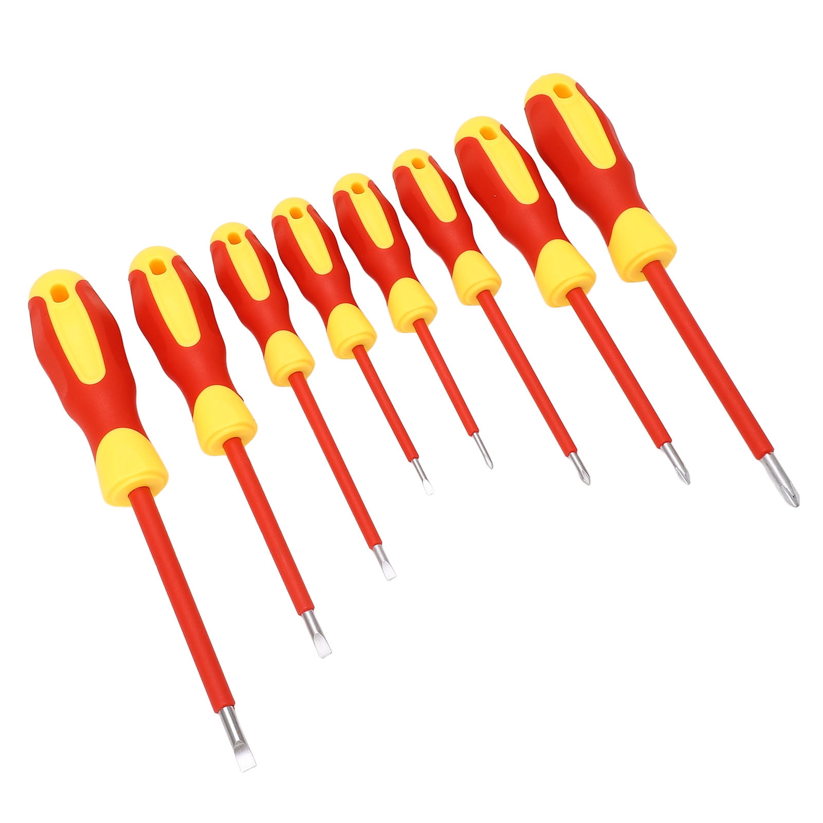 Yajisi 8 Piece 500V Insulated Screwdriver Set with Magnetic Tip, Heavy Duty Cross Slot and Slotted Screwdriver Assortment Kit with Storage Box for Electrical Repair
