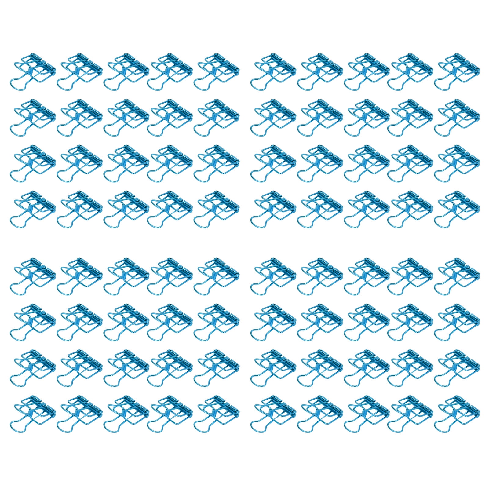 Yajisi 80-Piece 19mm (0.75 in) Small Metal Hollow Binder Clips Strong Clamping Paper Clamps, Blue
