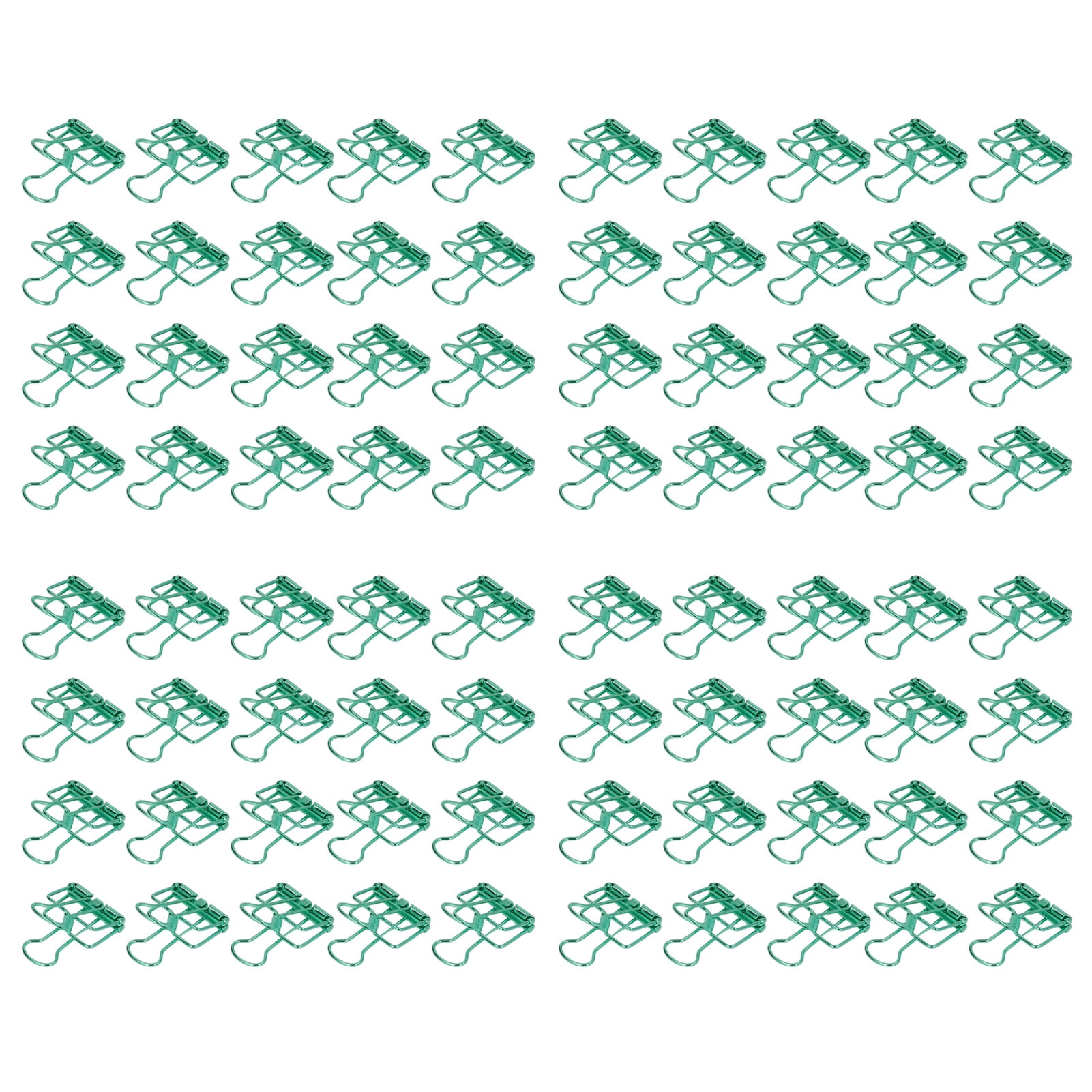 Yajisi 80-Piece 19mm (0.75 in) Small Metal Hollow Binder Clips Strong Clamping Paper Clamps, Green