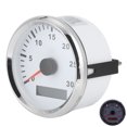 thumbnail image 1 of Yajisi 85mm / 3.3in Marine Boat Tachometer Gauge 3000 RPM LCD Display Hour Meter 12V 24V Red Backlight Universal Vehicle Tacho Sensor IP67 Waterproof Silver Frame White Dial, 1 of 9