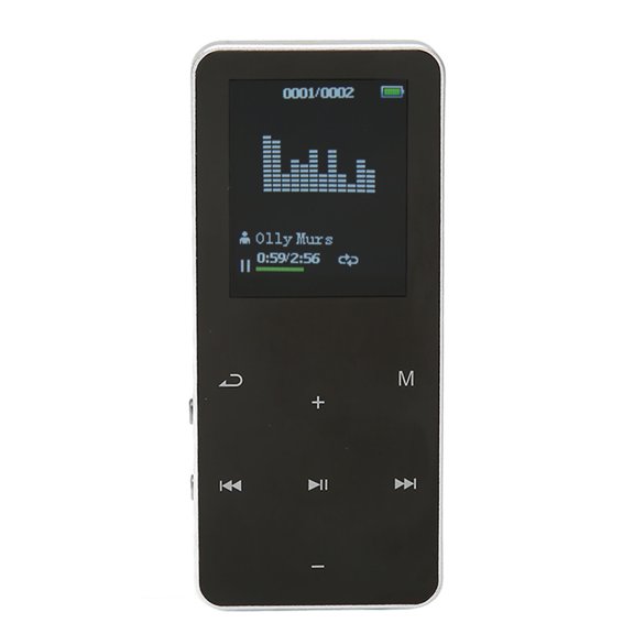 Yajisi 8GB Bluetooth 4.2 Portable MP3 MP4 Player with 1.8 Inch TFT Screen, Lossless Audio Video Playback, Voice Recorder, Built-in Speaker, Earphones, Silver (4.33 inches / 11 cm)
