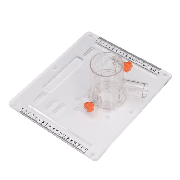 Yajisi 8mm Acrylic Router Table Insert Plate Adjustable, DustCover, 45 Bevel & 90 Flat Cuts, 10.6"12.6"
