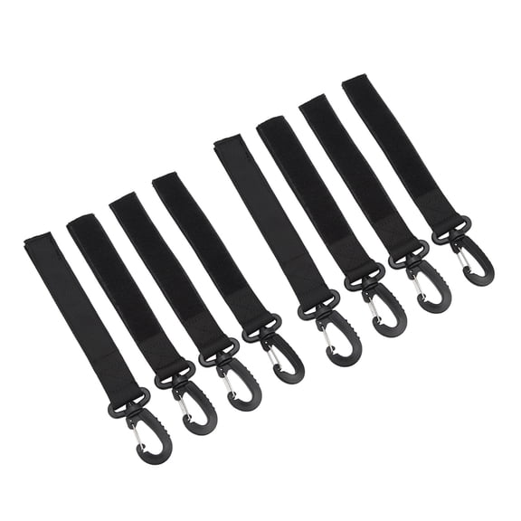 Yajisi 8pcs Kayak Paddle Buckles Nylon Plastic Paddle Hook Straps Portable Strap Holder Clip for Boat Paddle Canoe Inflatable Paddleboard Accessories Black 10.63 inches / 27 cm