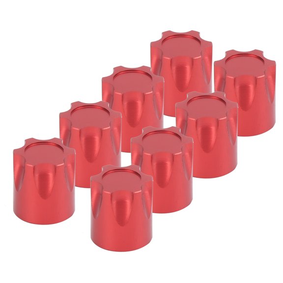 Yajisi 8pcs RC Wheel Rim Center Cap Adapter M4 Nut for 1/10 RC Car Traxxas Hsp Axial Scx10 Red