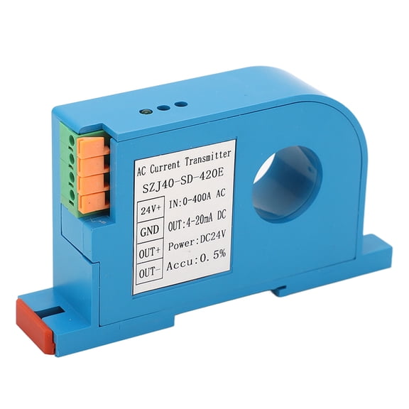 Yajisi AC Current Transmitter 4-20mA Output Single Phase AC Transducer Sensor for PLC Control (5.51 inches / 14 cm)