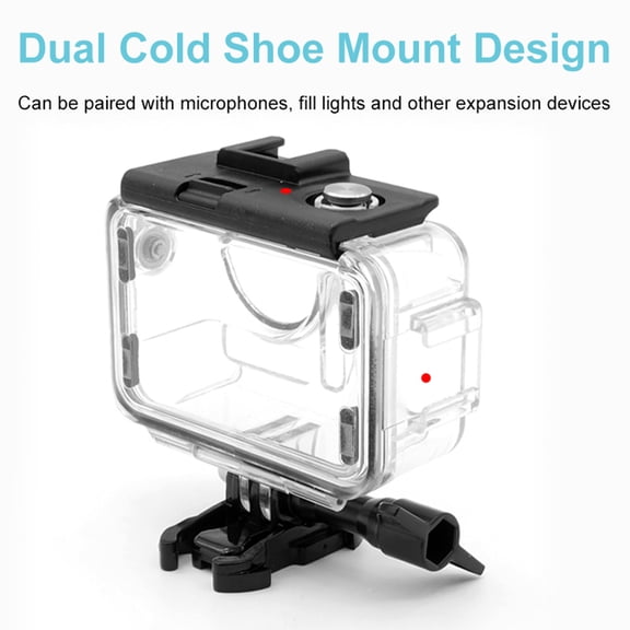 Yajisi Action Camera Waterproof Case for DJI Osmo Action 3 and 4, 60M Underwater Dive Housing with Tempered Glass Lens