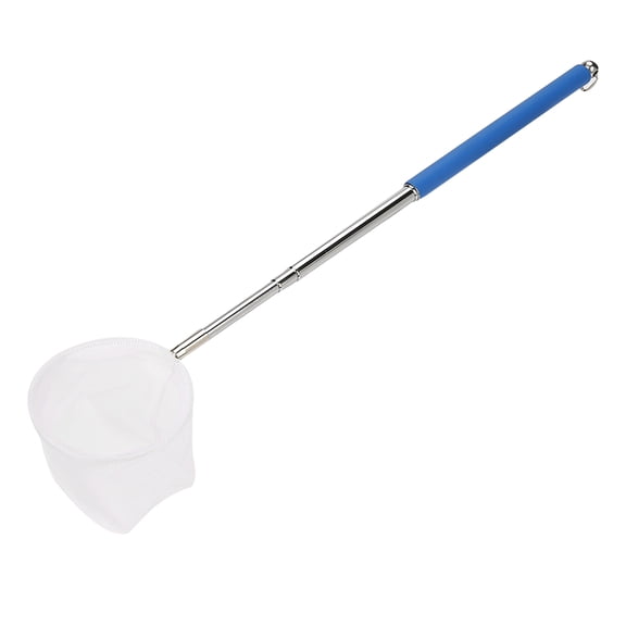 Yajisi Adjustable Mini Aquarium Fishing Net Pole for Fish Tank Shrimp Catching Expandable Blue Round Mesh Design 20-57.5cm / 7.8-22.6 inches Length