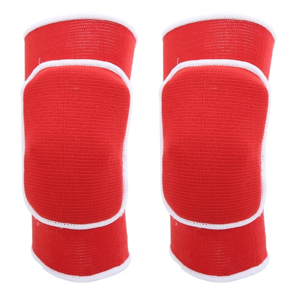 Yajisi Adult Thick Sponge Knee Pads for Dance Yoga Sports, Pull-On Elastic Protective Brace, Breathable Moisture Wicking Crashproof Support Guard, Red, One Size, 1 Pair (8.1 inches / 20.5 cm)