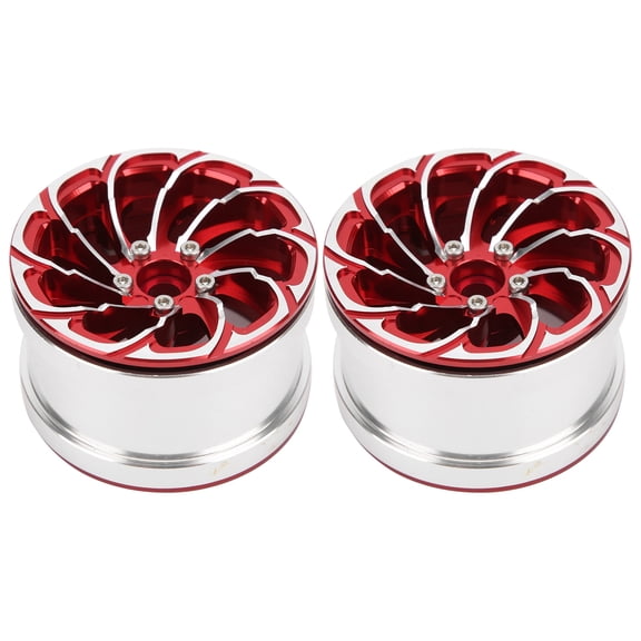 Yajisi Aluminum Alloy Beadlock Wheel Rims with Lock Non-Sticky for 1/10 RC Crawler Cars Red 64mm / 2.5in Outer Diameter 2 Pack Upgrade Replacement Accessories