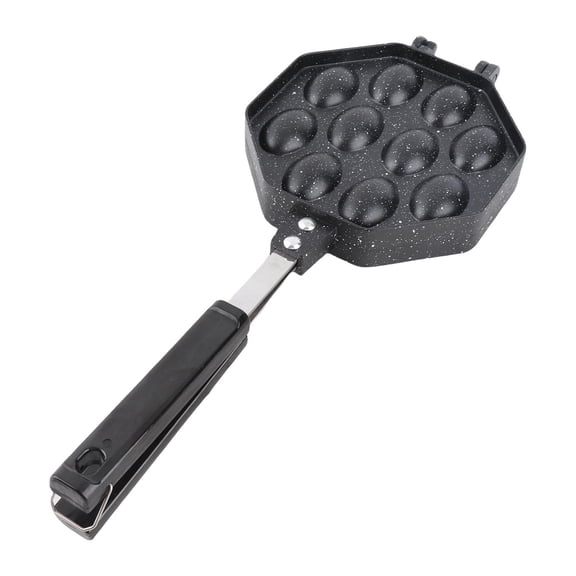 Yajisi Aluminum Alloy Egg Waffle Pan, Anti-Stick Bubble Waffle Maker with Anti-Scald Handle for Home & Commercial Use, 15.35 x 7.09 x 1.57 Inches