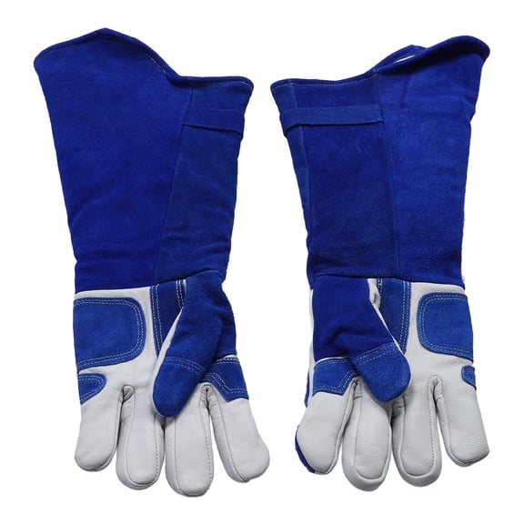 Yajisi Animal Handling Gloves Heavy Duty Thickened Lengthen Leather Anti Scratch Protective Bite Resistant Work Safety Gloves for Dog Cat Bird Falconry Reptiles, 1 Pair (11 inches / 28.0 cm)