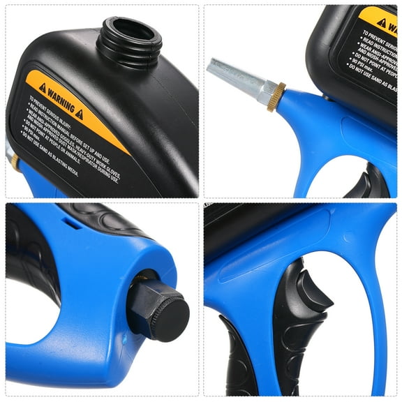 Yajisi Anti-Rust Sandblaster Handheld Pneumatic Sandblasting Machine, 90 PSI Portable Power Sand Blaster with Small Nozzle for Glass Etching, Rust Removal and Polishing, 500ml Tank Capacity