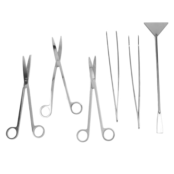 Yajisi Aquarium Tools Kit Stainless Steel Scissor Tweezer Spatula Terrarium Set with Storage Bag for Fish Tank