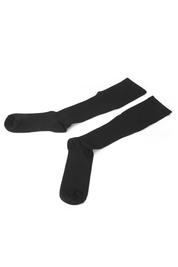 Athletic Compression Socks Elastic Soft Breathable Running Sports Knee High Stockings for Men Women Black L/XL (20.47 inches / 52 cm)[cite: 1]