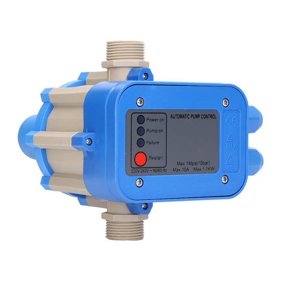 Yajisi Automatic Water Pump Pressure Control Switch 1.5bar-3.0bar Waterproof Adjustable Controller Blue Gray 220V-240V
