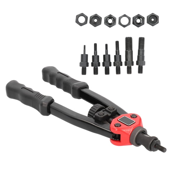 Yajisi BT605 Heavy Duty Hand Rivet Gun Manual Riveter Set Iron Alloy Easy Automatic Rivet Tool With Rotating Nut Loading Structure Professional Fastening Repair Accessory - 14.17 inches / 36.00 cm