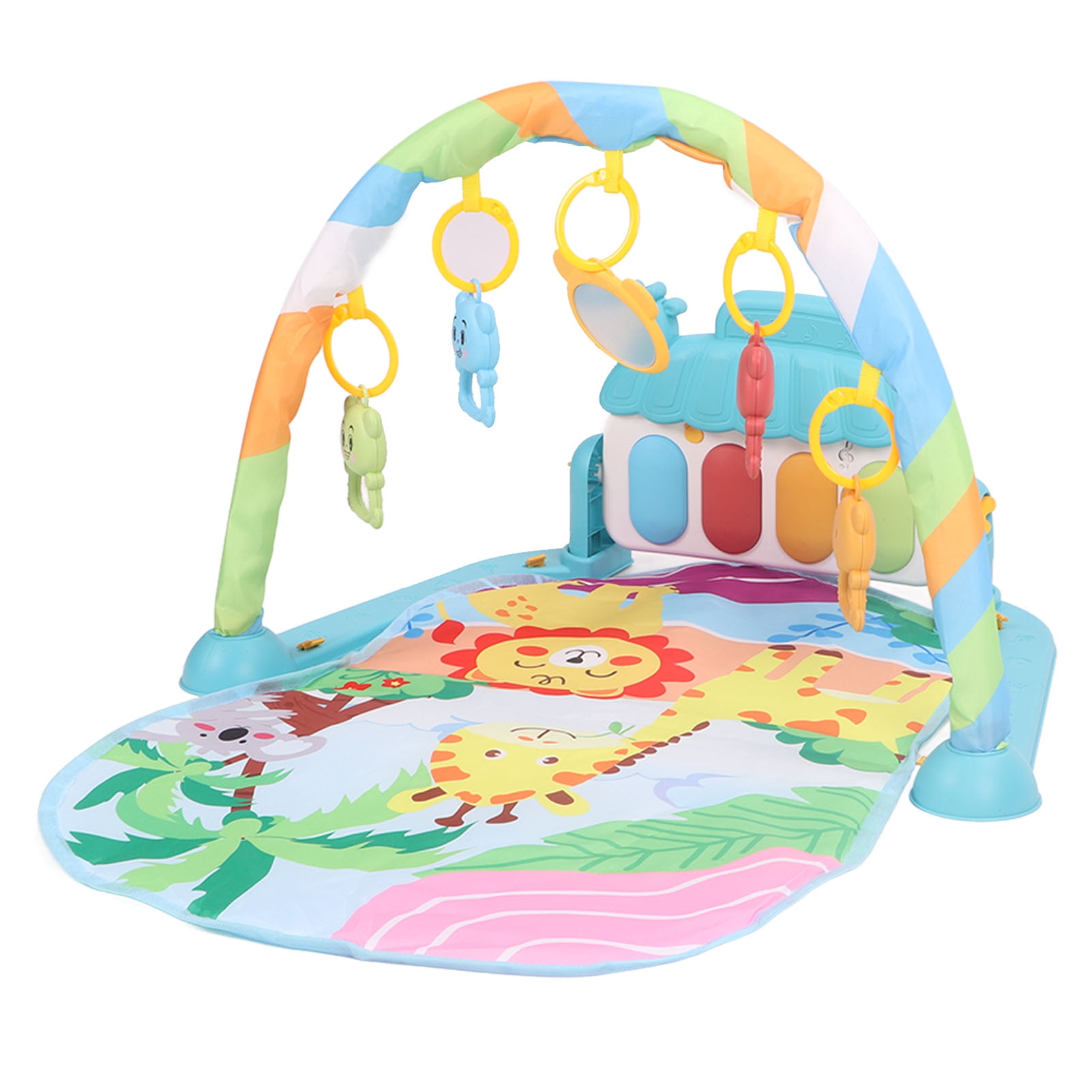 Yajisi Baby Gyms Play Mats Early Education Sensory Development Foot Piano Musical Activity Mat for Babies Toddlers Newborns Green 28.3 x 15.7 x 18.5 in