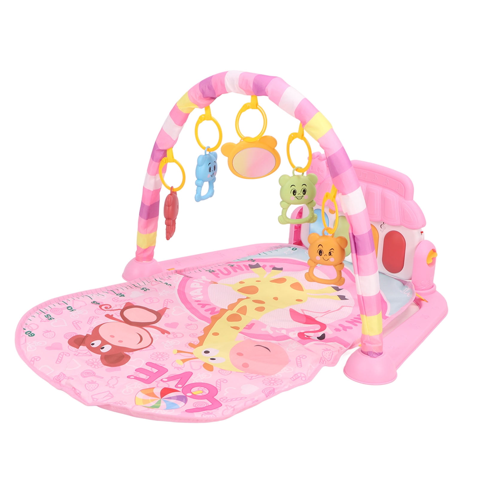 Yajisi Baby Gyms Play Mats Early Education Sensory Development Foot Piano Musical Activity Mat for Babies Toddlers Newborns Pink 28.3 x 15.7 x 18.5 in