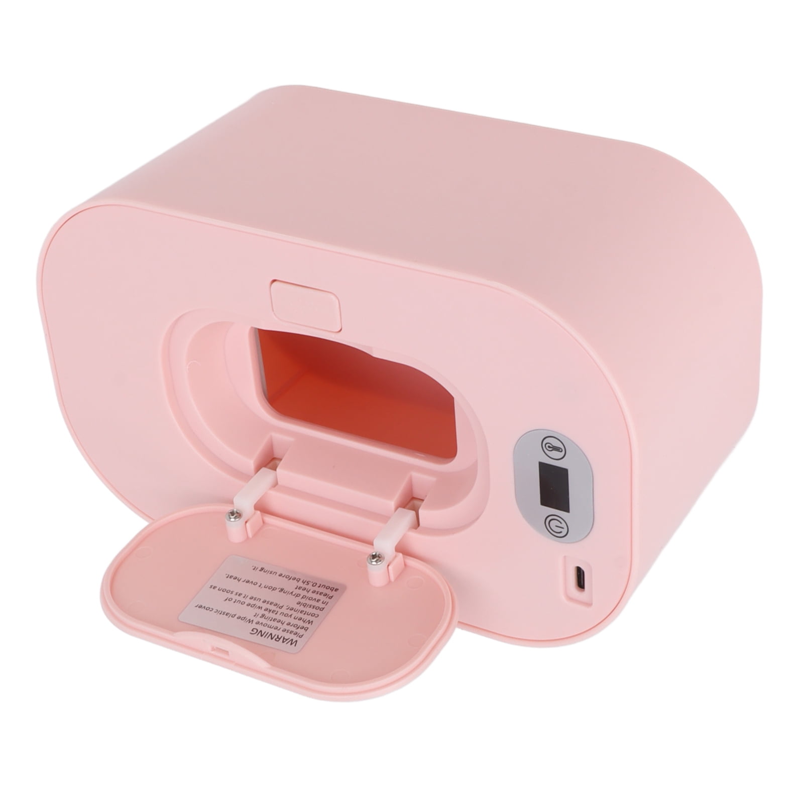 Yajisi Baby Wipe Warmer USB Constant Temperature Portable Wipe Heater Temperature Adjustment Warm Keeper Dispenser 5V Pink 8.27x5.51x4.72 inches / 21x14x12 cm
