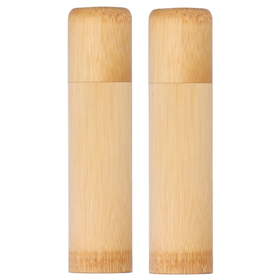 Yajisi Bamboo Tea Container 2PCS Portable Incense Tube Storage Cylinder for Spices Coffee Beans Mini Round Jar Eco-Friendly 5.9 x 2.4 x 2.4 in
