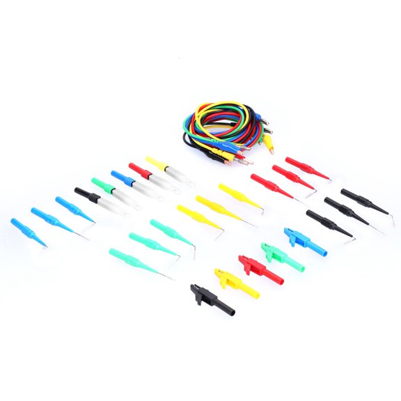 Yajisi Banana Connector Test Cable to Crocodile Clip Plug Line Wire Set Kit with Back Probe 30 Pcs [cite: 12]