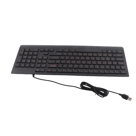 Yajisi Bilingual Chinese English Computer Keyboard, USB Wired Silent Standard Keyboards, 108 Keys Low Noise Typing for Office & Home, 18.5 inches / 47 cm Length, Black[cite: 1]