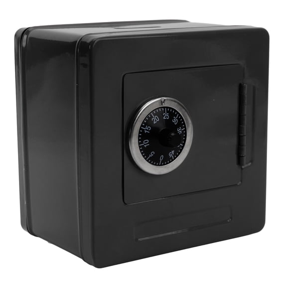 Yajisi Black Durable Metal Password Box Coded Lock Box Cash Can Spacious Capacity Money Storage for Checks Keys (5.51 inches / 14 cm)