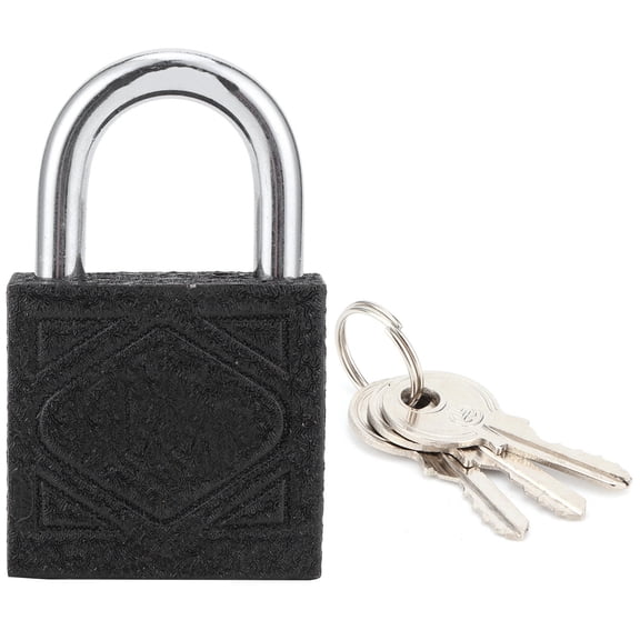 Yajisi Brass Core Portable Padlock 50mm  Durable AntiOxidation, Thick Black Iron Body, Double Lock Lever, Ideal for Home & Dormitory Security