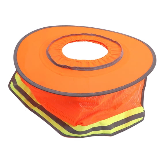 Yajisi Breathable Hard Hat Sun Shield Reflective Stripe Summer Sun Shade Protection for Construction Workers Unisex Fluorescent Orange 1 Count