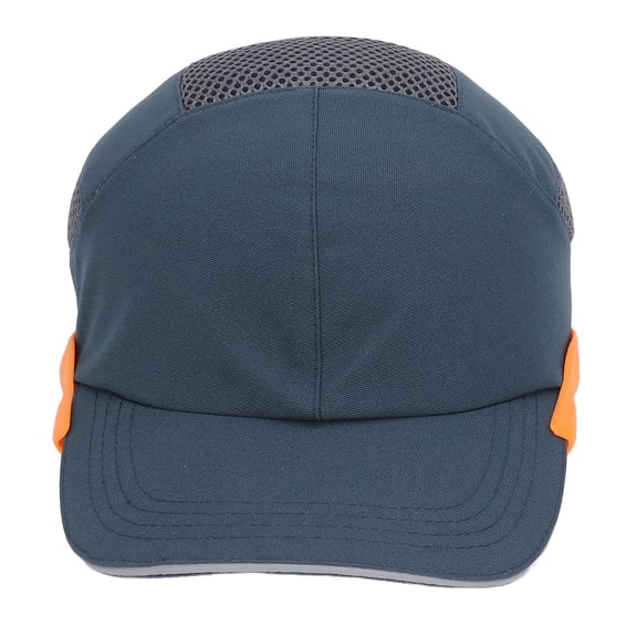 Yajisi Bump Hat Baseball Hardhat Peaked Breathable Protective Helmet Adjustable Head Protection for Sports Working Construction Assembly, Unisex Design, Blue with Orange Edge, 1 Count