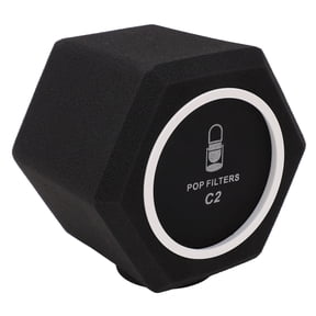 Yajisi C2 Professional Microphone Sponge Cover High Density Acoustic Windscreen Recording Isolation Booth Shield Protection for Studio Audio Production (7.1 inches / 180 mm, Black)