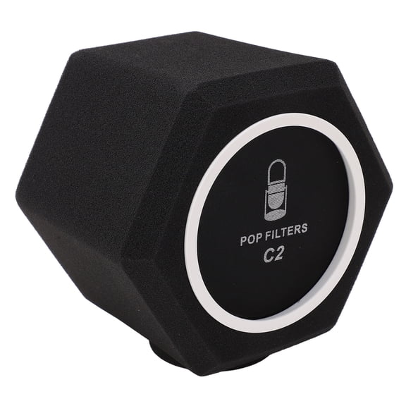 Yajisi C2 Professional Microphone Sponge Cover High Density Acoustic Windscreen Recording Isolation Booth Shield Protection for Studio Audio Production (7.1 inches / 180 mm, Black)