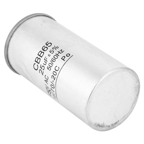 Yajisi CBB65 25uF 450V Motor Run Capacitor, Aluminum Shell Anti-Explosion Round Capacitor for Air Conditioner Compressor and Heat Pump System Repair, 1 Count