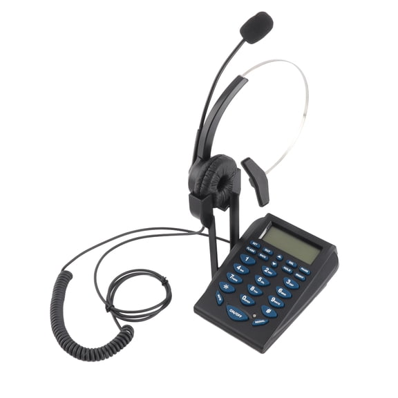 Yajisi Call Center Telephone Dialpad Corded Phone Set with Noise Cancelling Monaural Headset, Caller ID, Auto Answer, Volume Control, Black (7.08 inches / 18 cm) [cite: 7, 8]