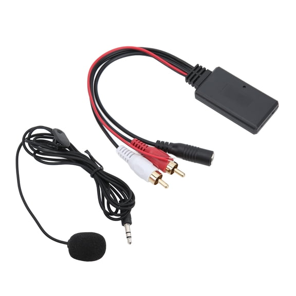 Yajisi Car Bluetooth 5.0 AUX IN Adapter Wireless Audio Cable with Handsfree Microphone for Pioneer Alpine Kenwood 2 RCA Port Stereo Systems Universal Fitment