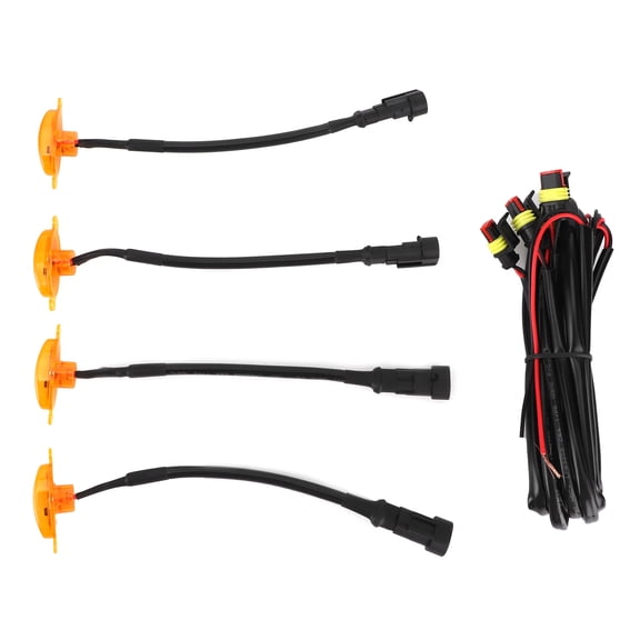 Yajisi Car Grille Amber Lights IP68 Waterproof 1000LM Universal Amber LED Front Grill Driving Lamps High Brightness Warning Fog Indicator Light Pack of 4 9.84 x 4.33 x 1.57 inches / 25 x 11 x 4 cm
