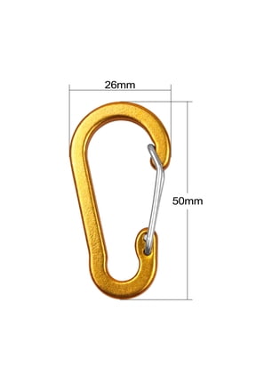 Carabiner Clips Mini Aluminum Alloy S-Shaped Keychain Carabiners Accessory D Rings for Camping Hiking Fishing Backpacking Everyday Use - Red, 5 Pack (Not for Climbing, 3.94 in / 10 cm)