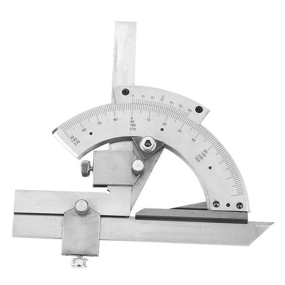 Yajisi Carbon Steel Fine Tuning Angle Finder Ruler 0-320 Degrees Universal Bevel Protractor Meter for Woodworking, 7.87 inches / 20 cm