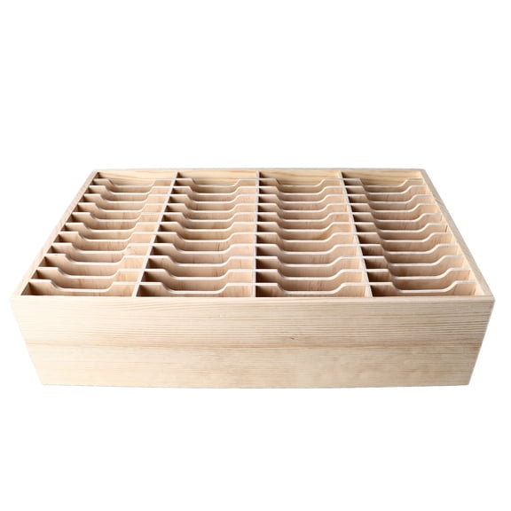 Yajisi Cell Phone Box Storage Case 48 Compartments Tabletop Wooden Organizer for Home Classroom Office