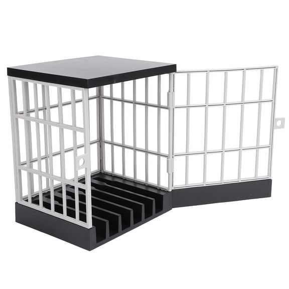 Yajisi Cell Phone Jail Lock Box Plastic Mobile Phone Prison Lockable Cage for Classroom Family Time Party Fun Gift, Black and Grey, 5.12 inches / 13 cm