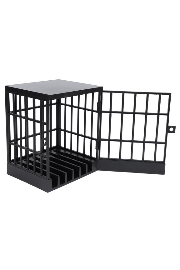 Cell Phone Jail Lock Box Plastic Mobile Phone Prison Lockable Cage for Classroom Family Time Party Fun Gift, All Black, 5.12 inches / 13 cm