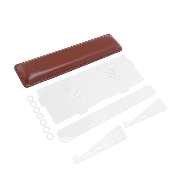 Yajisi Clear Acrylic Tilted Computer Keyboard Stand Detachable Ergonomic Keyboard Tray Holder with Brown Wrist Rest for Home Office Desk 13.6 inches / 34.5 cm