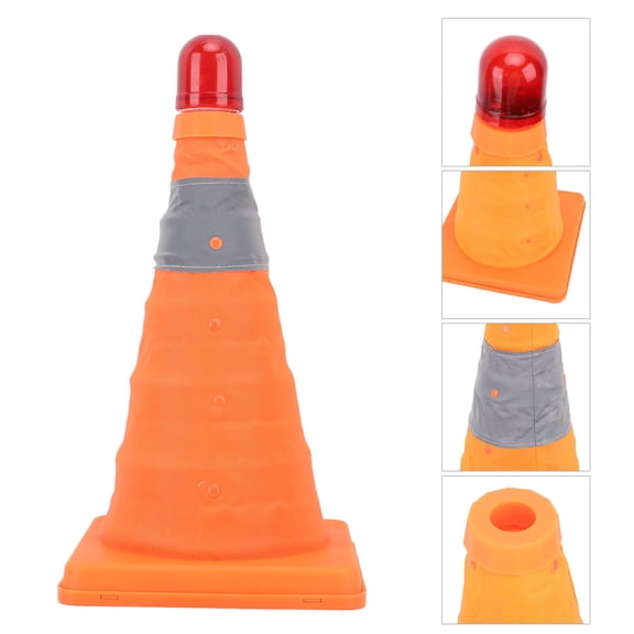 Yajisi Collapsible LED Traffic Safety Cone 30x19x19cm PE Reflective Parking Cone with BuiltIn Warning Light Portable, Reinforced Base, 1 Pack