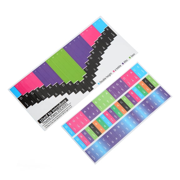 Yajisi Colorful Kalimba Scale Sticker 21 Keys Universal Thumb Piano Key Musical Note Decoration for Beginner, 5.12 inches / 13 cm
