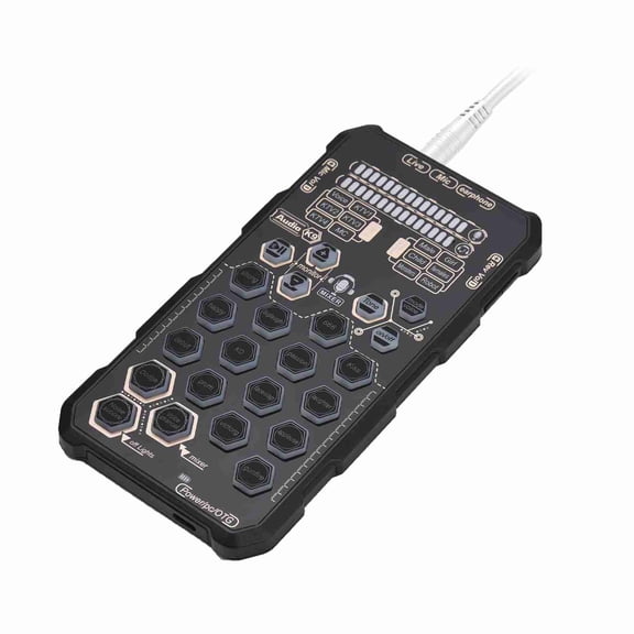 Yajisi Compact DSP Live Sound Card Audio Mixer Voice Changer with 6 Sound Modes for Music Singing Recording, 6.42 inches
