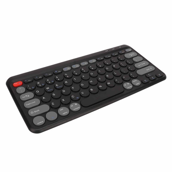Yajisi Compact Round Keycaps Mini Keyboard Wireless Bluetooth 2.4G Dual Mode Portable Slim Typewriter Style Board for Windows Android IOS Black 12.6 inches / 32 cm Setup[cite: 1]