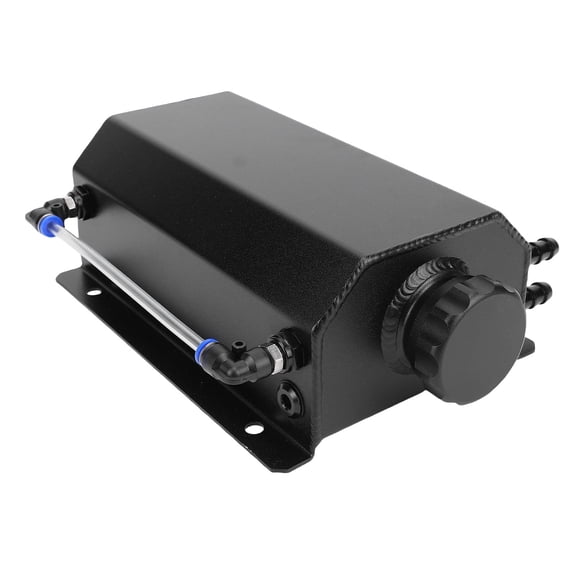 Yajisi Coolant Radiator Overflow Tank 2L Capacity M14x1.5 Thread Square Engine Oil Breather Tank Catch Can Replacement Parts Universal Fitment for Cars (10.24 inches / 26 cm)